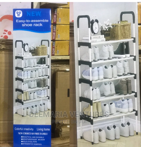 6-Tiers Metallic Shoe Rack Storage Organizer 21 Pairs Large Capacity simple, modern, and economical solution for organizing shoes at the entryway combining smart design with durability and convenience