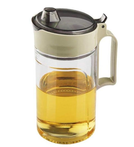 Olive Oil Vinegar Syrups Bottle Dispenser Cruet - 550ml(18.6 Oz) Oil Bottle Glass With No Drip Plastic Bottle Spout And Protective Cap