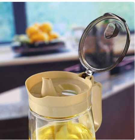 Olive Oil Vinegar Syrups Bottle Dispenser Cruet - 550ml(18.6 Oz) Oil Bottle Glass With No Drip Plastic Bottle Spout And Protective Cap