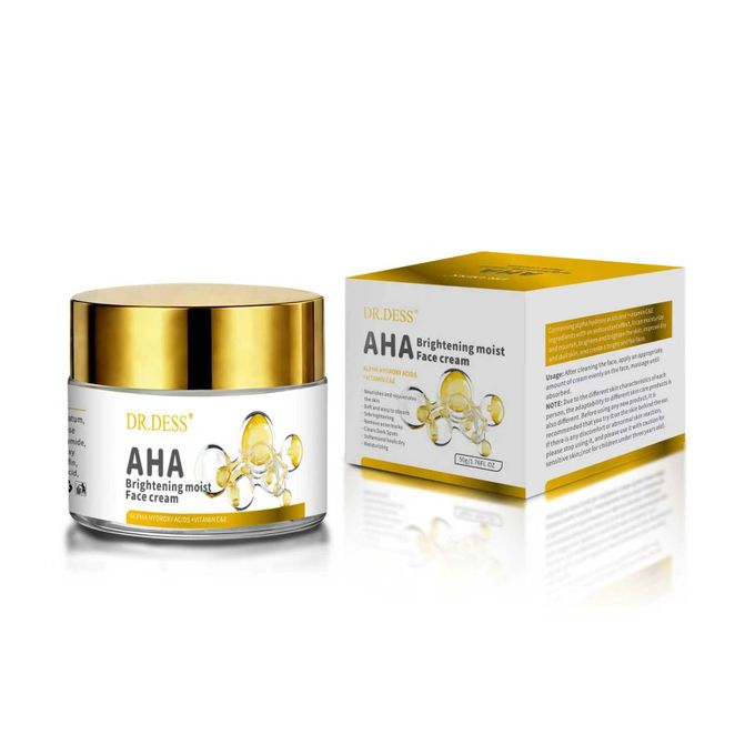 DR DESS AHA Moisturizing Face Cream reduce fine lines, wrinkles, and acne while providing hydration and increasing collagen production Improves Product Absorption 50g