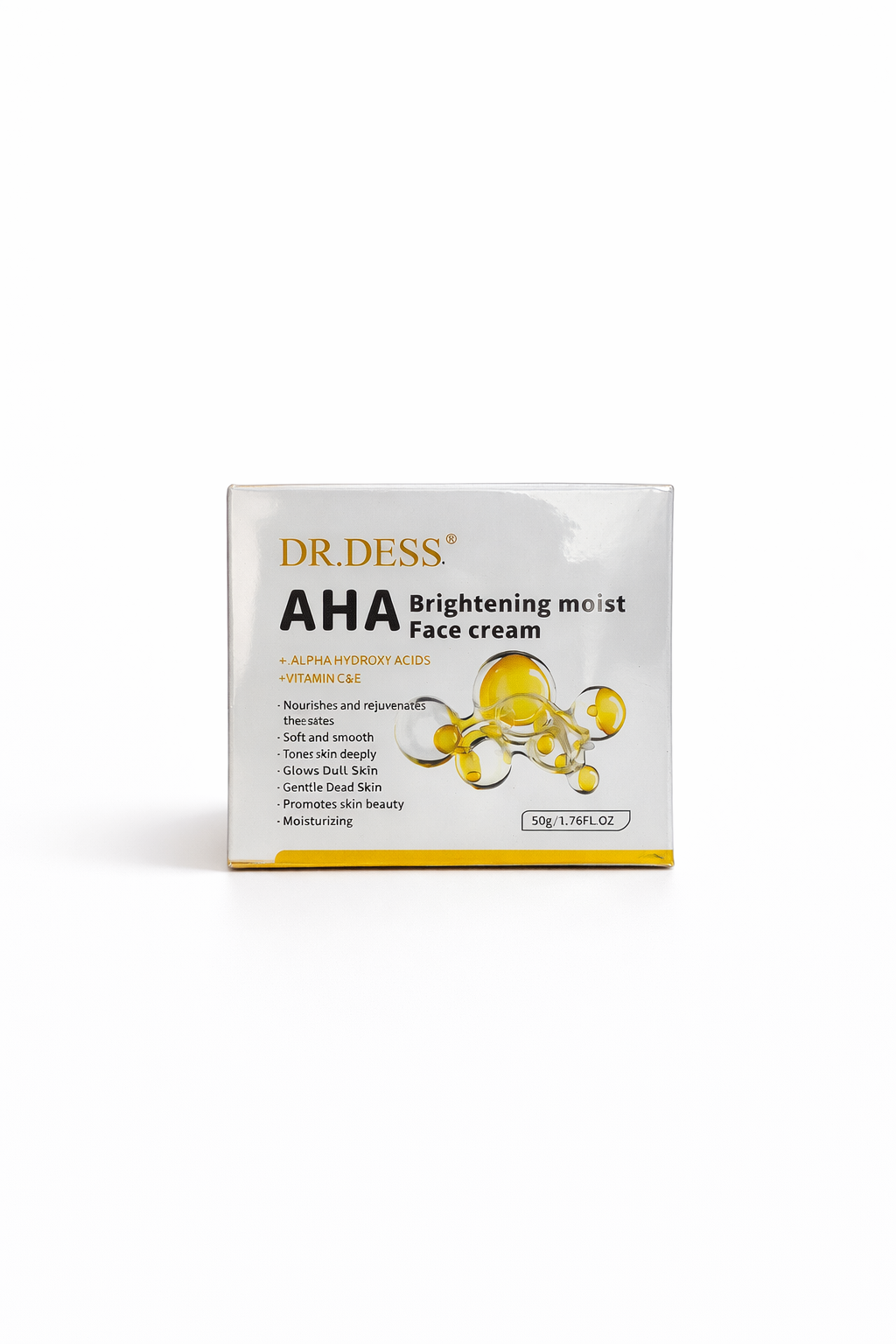 DR DESS AHA Moisturizing Face Cream reduce fine lines, wrinkles, and acne while providing hydration and increasing collagen production Improves Product Absorption 50g