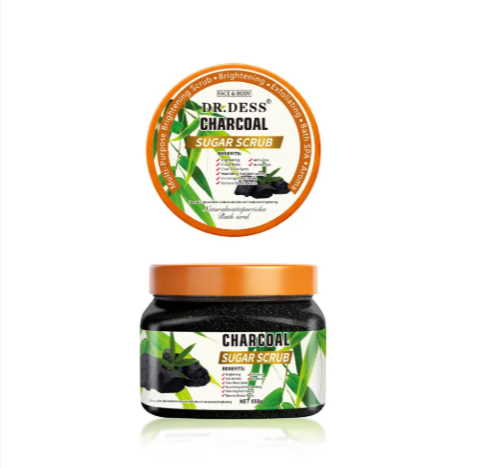 Dr. Dess Charcoal Body Scrub Bath Exfoliating Sugar Scrub combines the exfoliating power of sugar with activated charcoal to deeply cleanse, remove dead skin cell and draw out impurities from pores