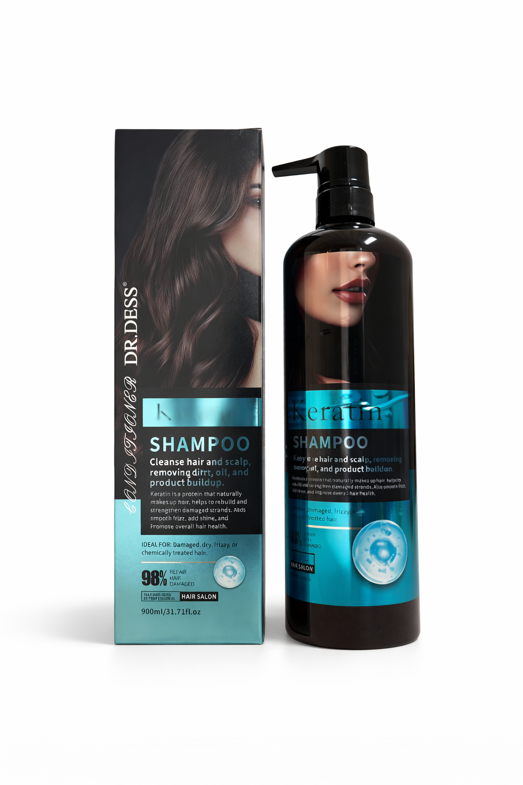 DR.DESS Keratin 900ml Hair Shampoo Deeply nourishes, strengthens, and repairs hair from root to tip