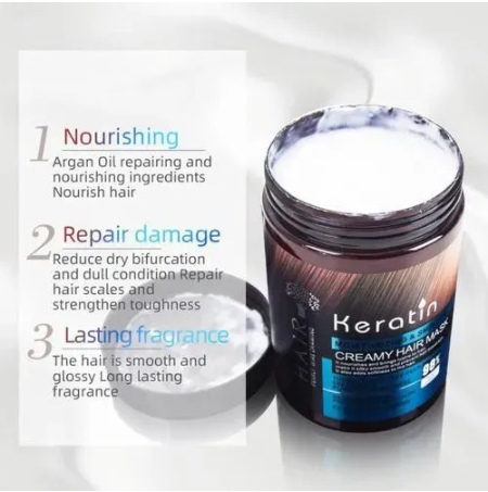 Dr. Dess Keratin Creamy Hair Mask, Smoothens & Moisturizes Mask Hair Treatment Nourishing Used Widely Hair Care Makes Hair Silky Smooth Hair Anti-Breakage Hair Scalp Care