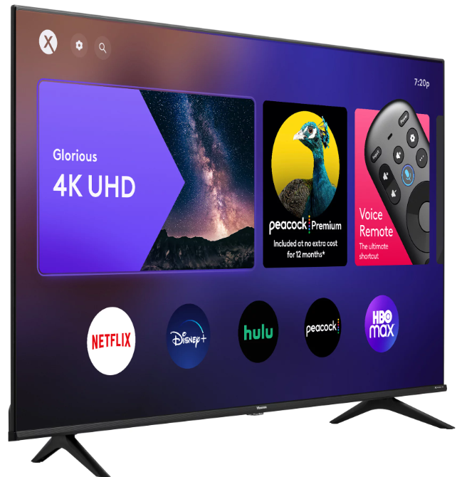 Hisense 50 Inch LED 4k Utra HD VIDAA Smart TV - 50A6QS fast and easy access to streaming apps and online entertainment
