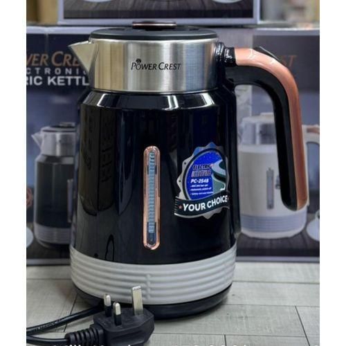 Power Krest PC-2548 2.5L Stainless Steel Electric Kettle – Rapid Heat Technology for Fast Boiling – Extra Durable Heating Element – 2.5 Litre Large Size – Multi-Purpose Milk And Water