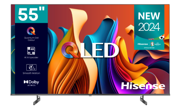 Hisense 55-inch Q6N 4K UHD Smart QLED TV, 55Q6N; Built-in Wi-Fi, HDR, Dolby Atmos, VIDAA, Bluetooth, Free-to-Air Decoder