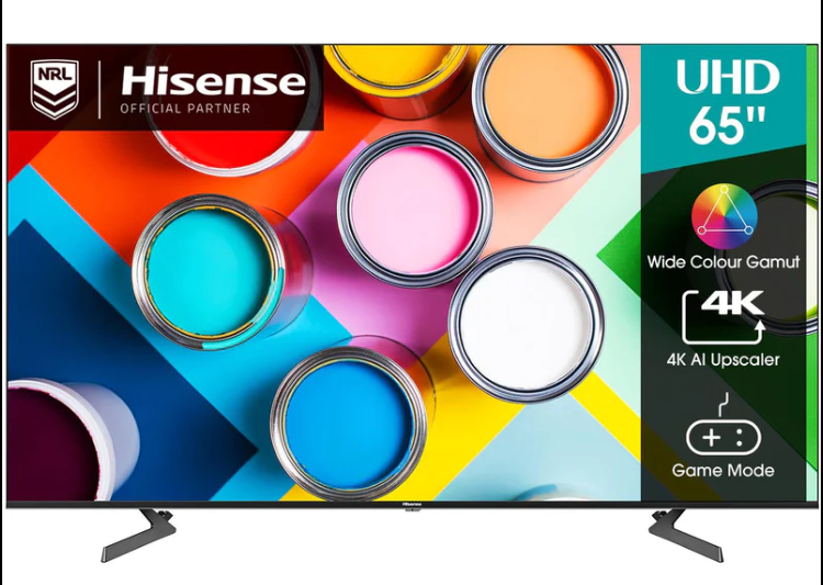 Hisense 65 – Inch 4K Ultra HD VIDAA Smart TV, Airplay 2, AI 4K Upscaler, Dolby Vision, With In-Built Free To Air Decoder, Bluetooth, HDMI, Chromecast, USB, Netflix, Youtube – Black