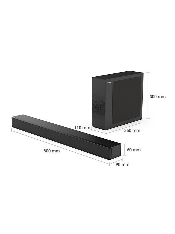 Hisense HS2100 2.1 Ch 240W Sound Bar with Wireless Subwoofer - DTS Virtual X, Dolby Audio, Ezplay, 6 EQ Modes, HDMI ARC, Bluetooth 5.3 Subwoofer HDMI ARC , Bluetooth - 1 Yr Warranty