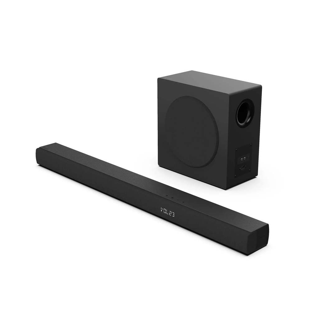 Hisense HS2100 2.1 Ch 240W Sound Bar with Wireless Subwoofer - DTS Virtual X, Dolby Audio, Ezplay, 6 EQ Modes, HDMI ARC, Bluetooth 5.3 Subwoofer HDMI ARC , Bluetooth - 1 Yr Warranty