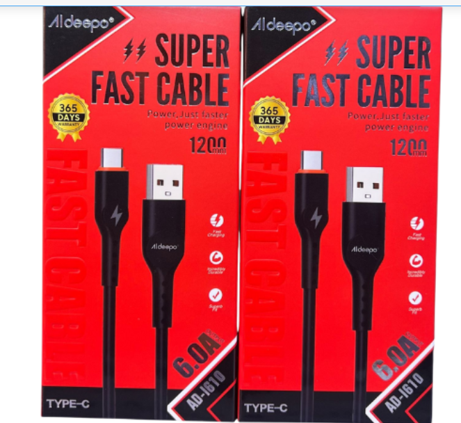 Aldeepo 1.2M 3.1A Super Fast Type C Cable AD-I610 for ultra-fast charging Delivers up to 3.1A current for rapid power delivery offersing flexible, convenient reach