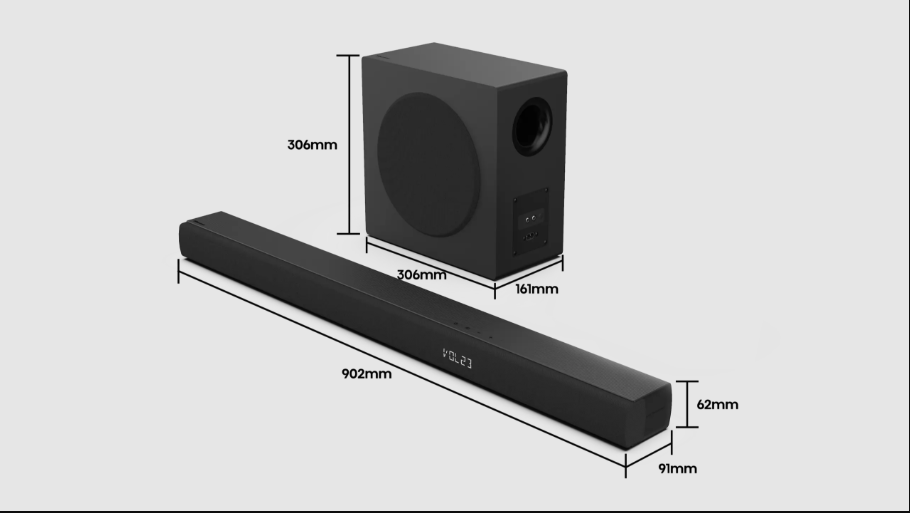Hisense AX3100Q 480W 3.1CH Soundbar with Wireless Subwoofer – Dolby Atmos Surround Sound, Deep Bass, Bluetooth, HDMI ARC Home Audio System – Black