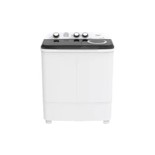 HISENSE 7Kg Twin Tub Washing Machine Streamlined Designed Washing Machines Come With User Friendly Control Panels White WSBE701 2yrs Warranty