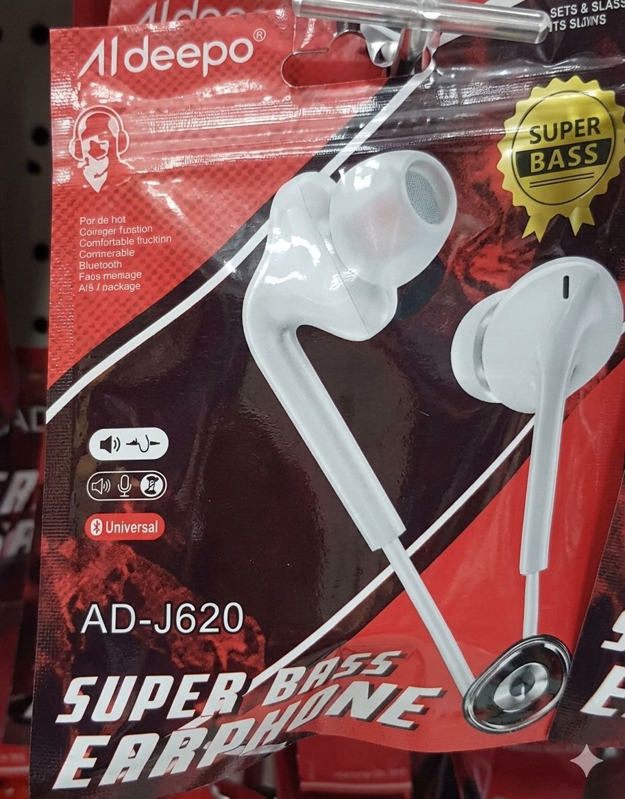 Aldeepo AD-J620 Super Bass Earphones Experience profound, immersive audio with enhanced deep bass for a captivating listening experience.