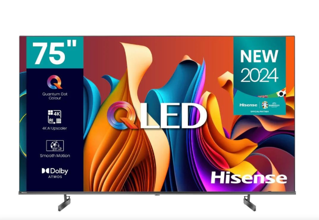 Hisense 75 Inch QLED UHD 4K Smart TV, Q7 Series 75Q7Q, 144Hz Refresh Rate VRR Game Mode Pro, AI Picture, AI Smooth Motion, Ultra Slim Design, VIDAA, Inbuilt Free To Air Reciever