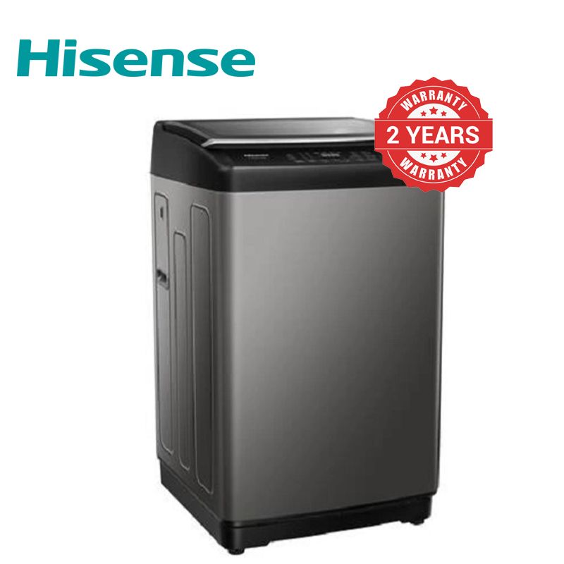 Hisense 8kg Fully Automatic Top Load Washing Machine (WT1D8021UT) – Smart Fuzzy Logic, 360° Smart Wash Technology, Stainless Steel Snowflake Drum & Soft-Close Tempered Glass Lid – Titanium Silver | 12