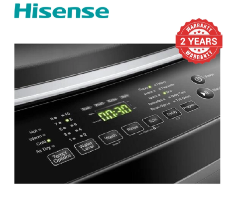 Hisense 8kg Fully Automatic Top Load Washing Machine (WT1D8021UT) – Smart Fuzzy Logic, 360° Smart Wash Technology, Stainless Steel Snowflake Drum & Soft-Close Tempered Glass Lid – Titanium Silver | 12