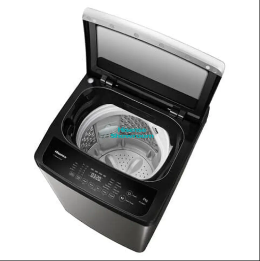 Hisense 8kg Fully Automatic Top Load Washing Machine (WT1D8021UT) – Smart Fuzzy Logic, 360° Smart Wash Technology, Stainless Steel Snowflake Drum & Soft-Close Tempered Glass Lid – Titanium Silver | 12
