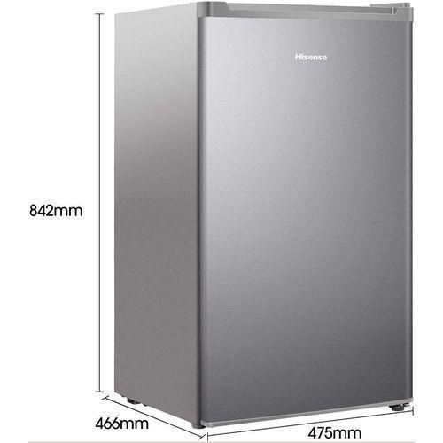 Hisense 120L Single Door Compact Bar Refrigerator - RR120DAGS Direct Cool Fridge with Internal Freezer, Tempered Glass Shelves, Energy Efficient Low Noise Compressor & Adjustable Thermostat – Silver