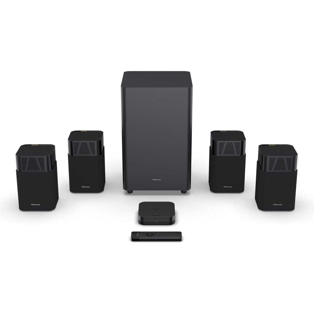 Hisense HT Saturn Soundbar System - 720W Max Output, Tuned by Devialet, Wireless 3D Surround Sound, HDMI eARC & Bluetooth 5.3, Room Calibration & Ultra-Sleek Design