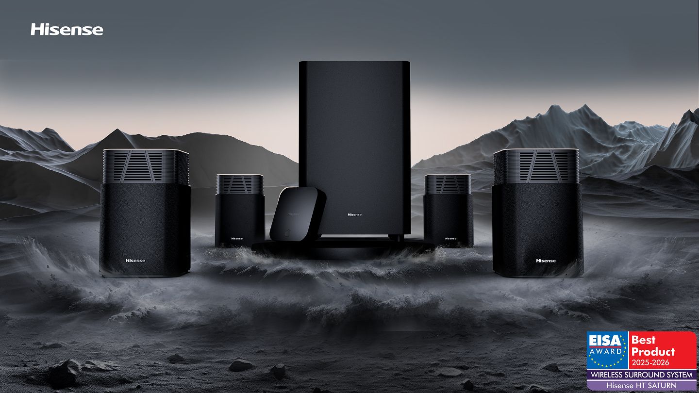 Hisense HT Saturn Soundbar System - 720W Max Output, Tuned by Devialet, Wireless 3D Surround Sound, HDMI eARC & Bluetooth 5.3, Room Calibration & Ultra-Sleek Design