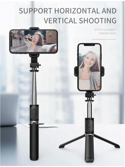 Selfie Stick, 4 in 1 Selfie Stick Tripod, Extendable and Portable Stable Tripod Stand with Detachable Wireless Remote Compatible with iPhone/GoPro/Camera/Smartphones
