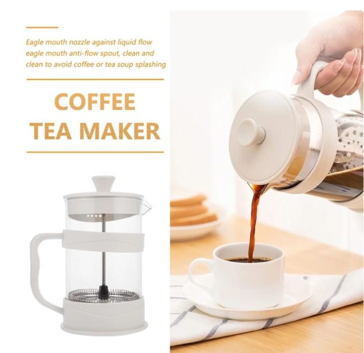 800ml French Press Pot Household French Filter Press Pot Glass Tea Maker Hand-Pressed Filter Cup Brewing Cold Brew Pot Hand Brewed Coffee Pot