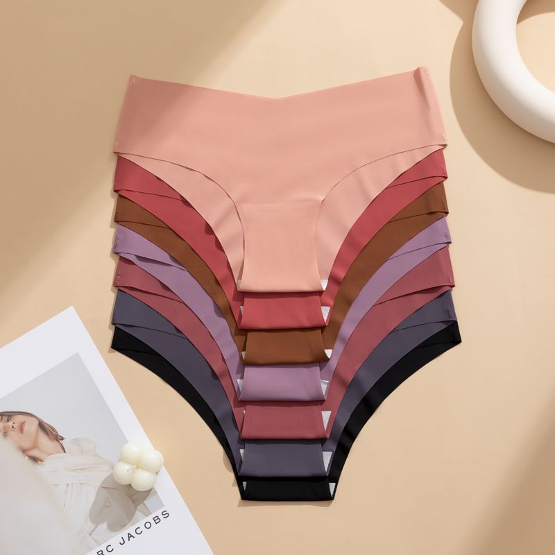 Summer underwear, ice silk seamless underwear for women, thin style, breathable and sexy, pure cotton crotch, large size women's underwear