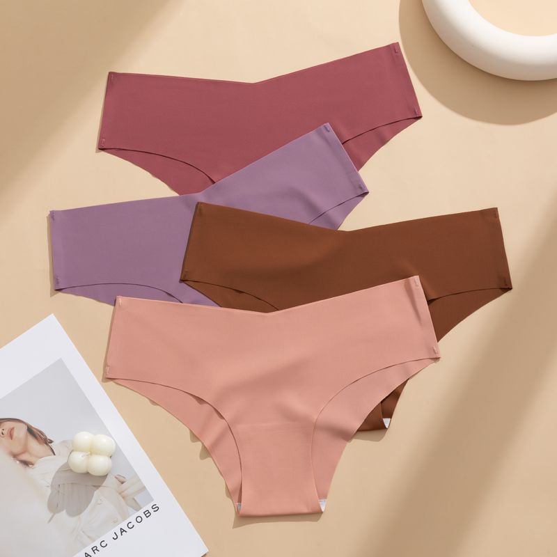 Summer underwear, ice silk seamless underwear for women, thin style, breathable and sexy, pure cotton crotch, large size women's underwear