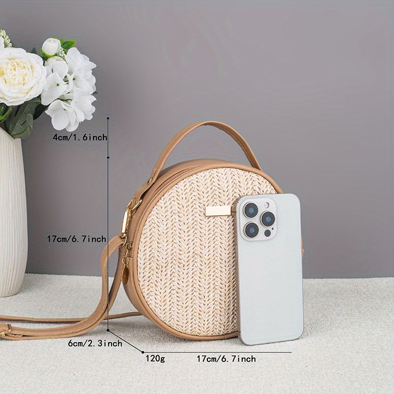 Versatile sophisticated fashion leather strap woven tote bag simple woven bag resort style fashion crossbody bag