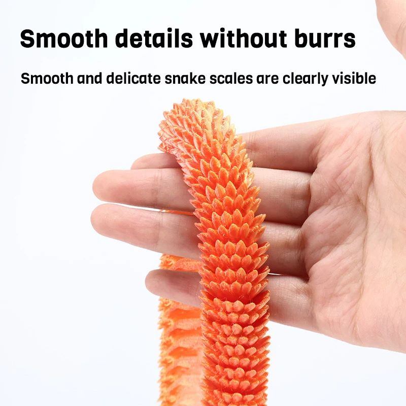 3D Printed Snake Movable Joint Fidget Toy Figurine Simulation Snake Office Desktop Ornament Gifts Crafts Figurines Miniatures
