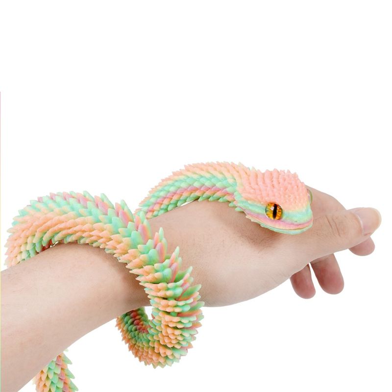 3D Printed Snake Movable Joint Fidget Toy Figurine Simulation Snake Office Desktop Ornament Gifts Crafts Figurines Miniatures