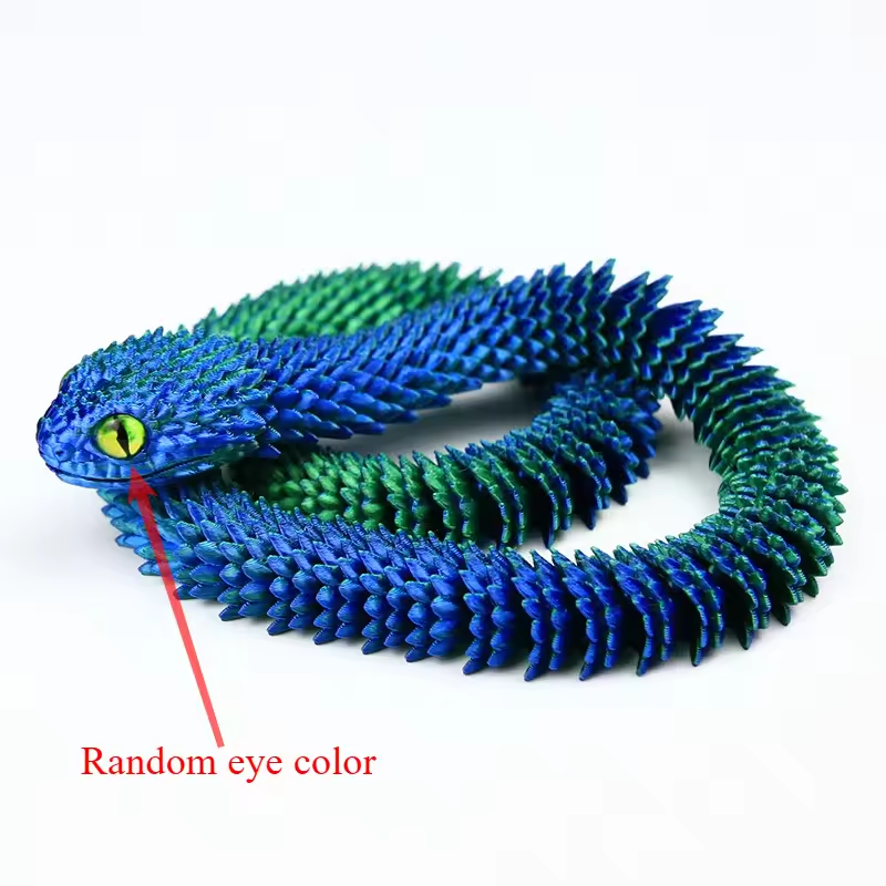 3D Printed Snake Movable Joint Fidget Toy Figurine Simulation Snake Office Desktop Ornament Gifts Crafts Figurines Miniatures