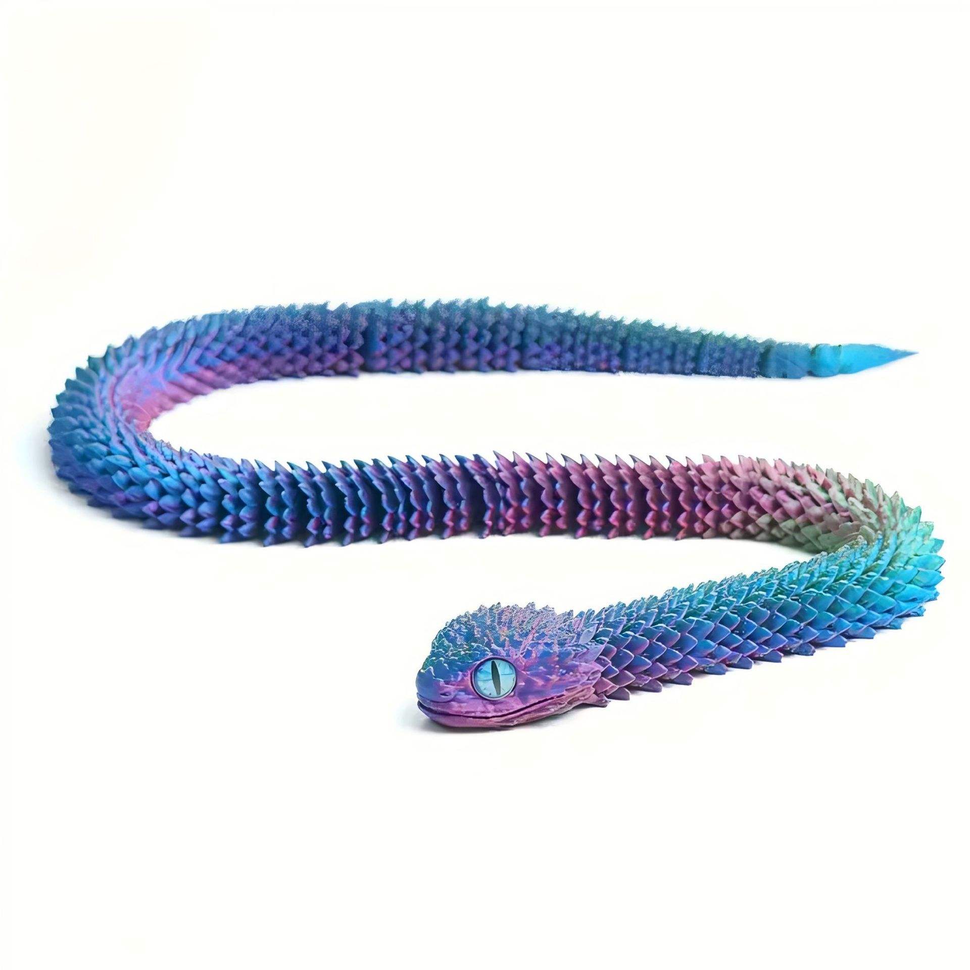 3D Printed Snake Movable Joint Fidget Toy Figurine Simulation Snake Office Desktop Ornament Gifts Crafts Figurines Miniatures