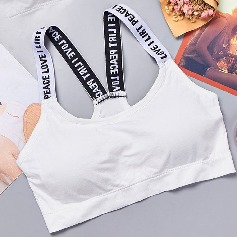 Sports underwear Women Yoga Fitness Seamless Crop Top Wide Letter Straps Comfortable Workout Activewear