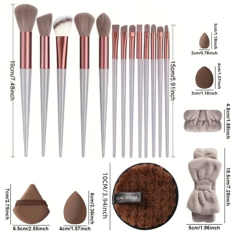Best-selling 20-piece set, 33-piece set, 35-piece set makeup brushes and makeup tools, facial powder puff combo set