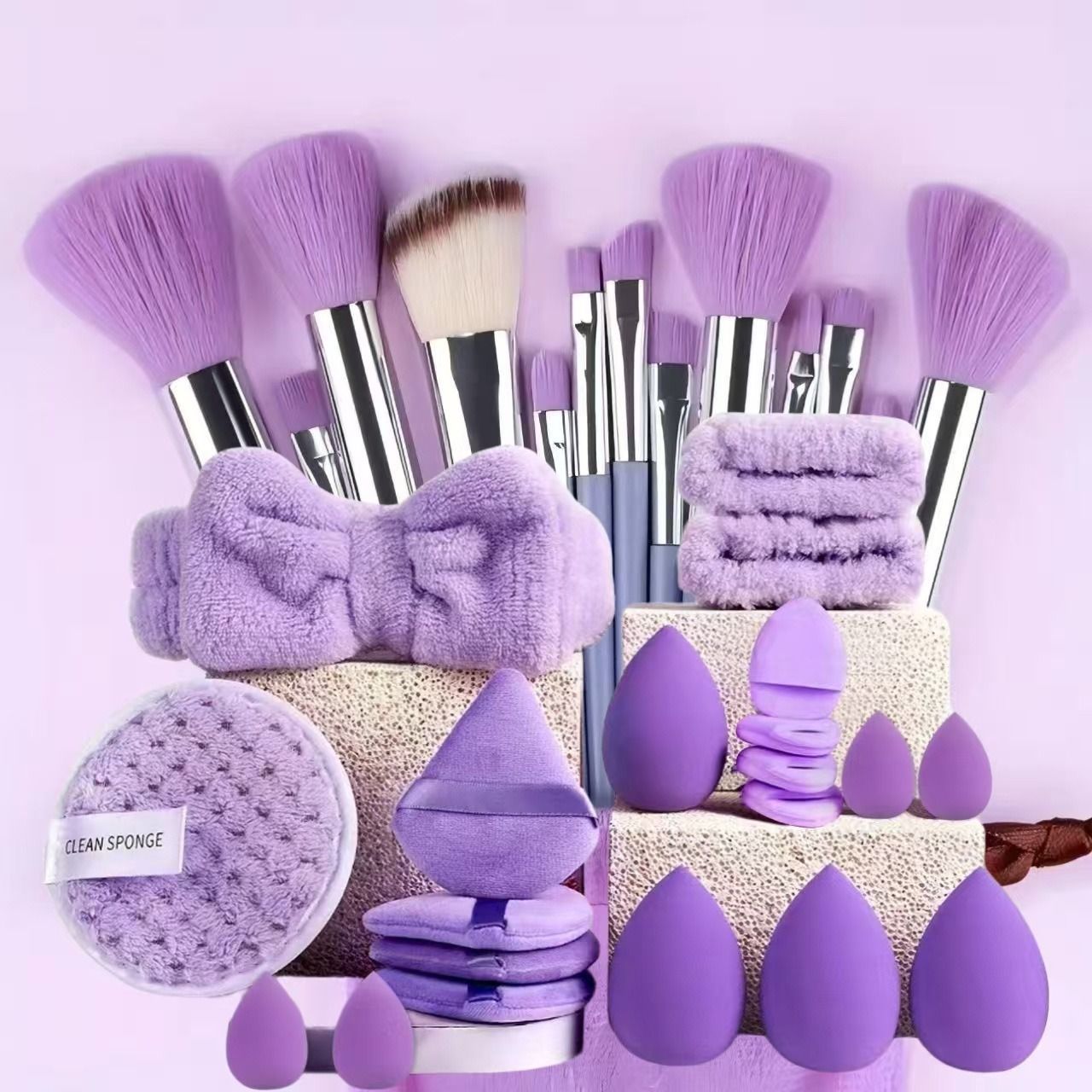 Best-selling 20-piece set, 33-piece set, 35-piece set makeup brushes and makeup tools, facial powder puff combo set