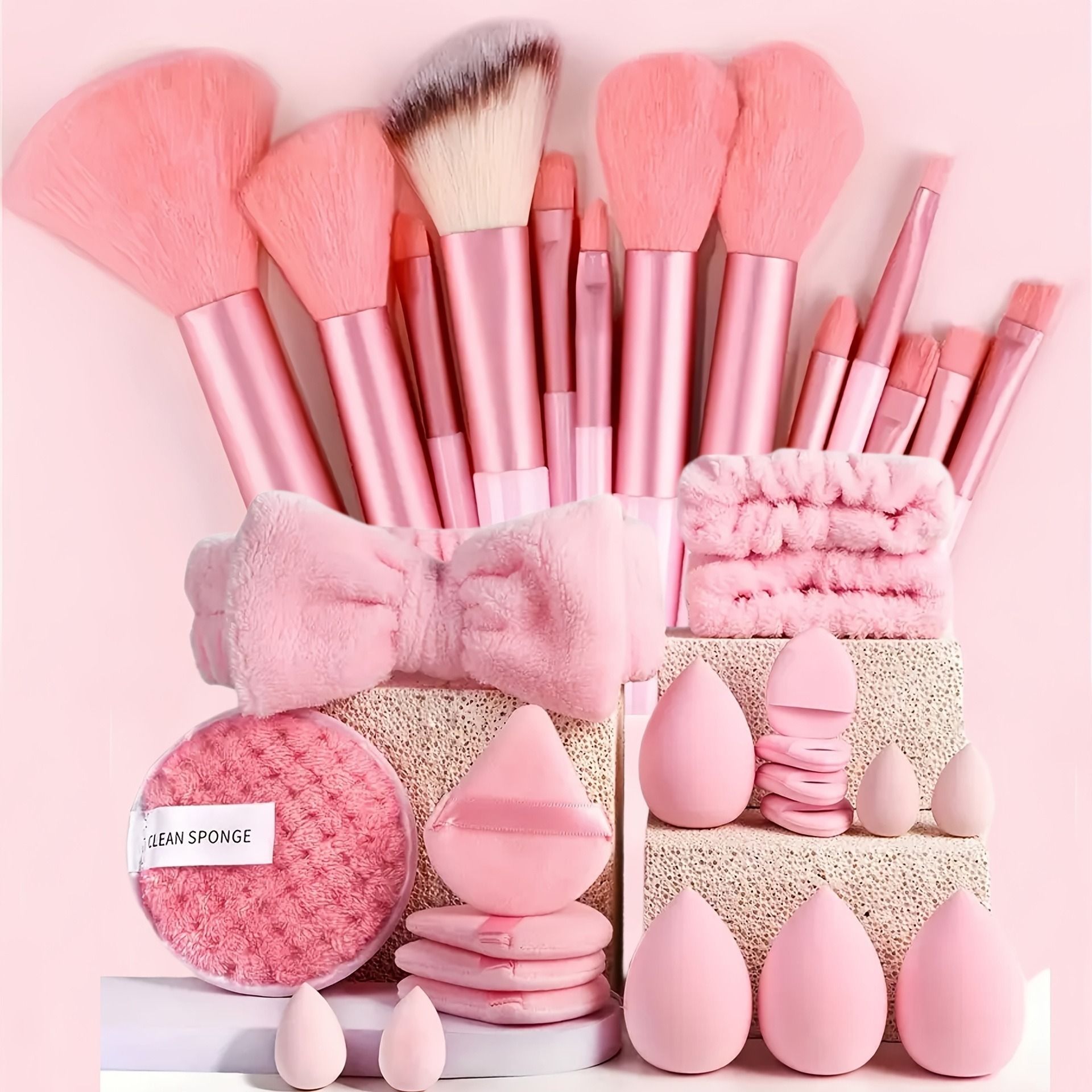 Best-selling 20-piece set, 33-piece set, 35-piece set makeup brushes and makeup tools, facial powder puff combo set