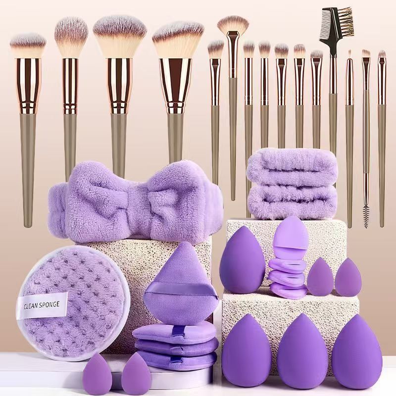 Best-selling 20-piece set, 33-piece set, 35-piece set makeup brushes and makeup tools, facial powder puff combo set
