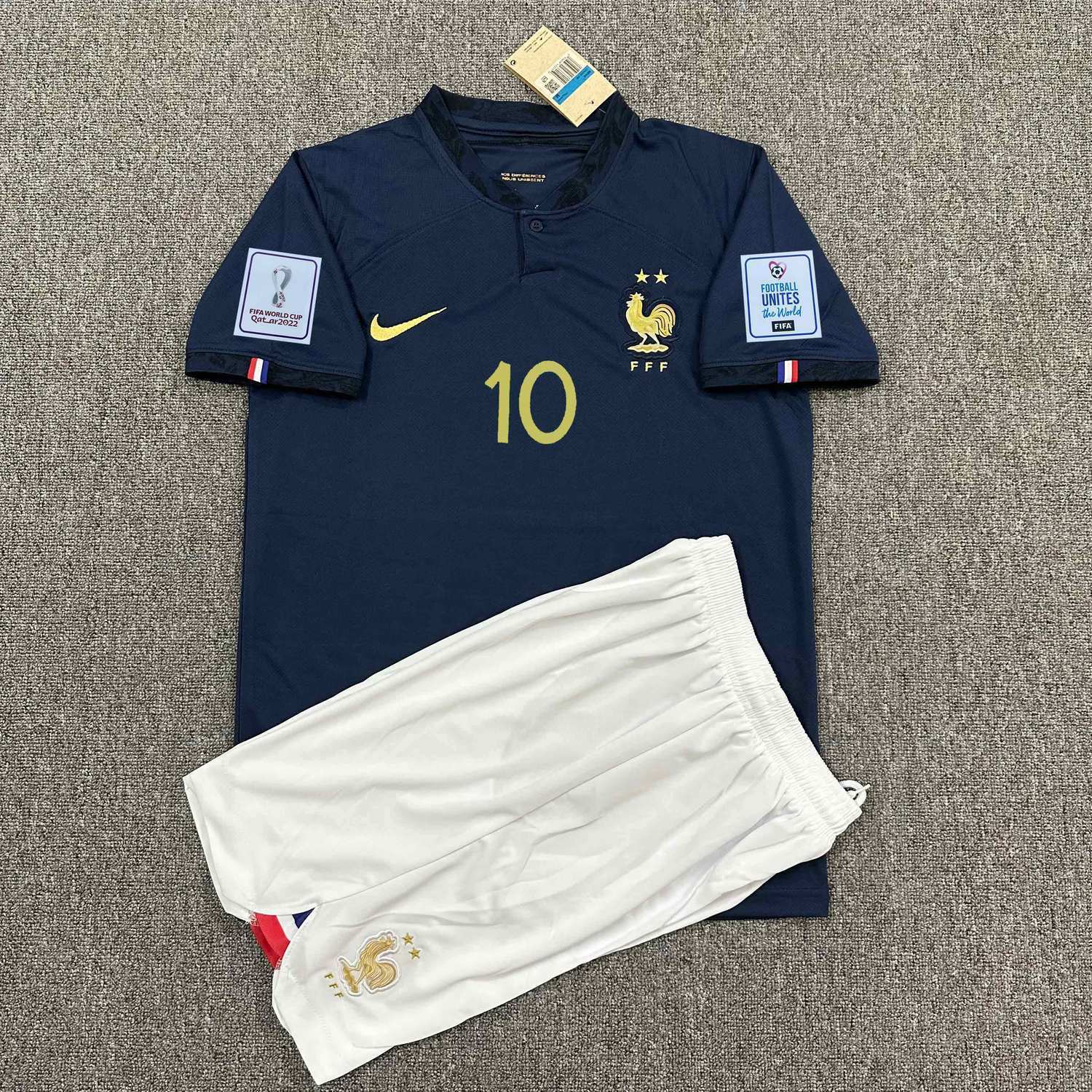 French football jersey 2022 World Cup 10th jersey home and away football uniform set for men and women adults' custom order