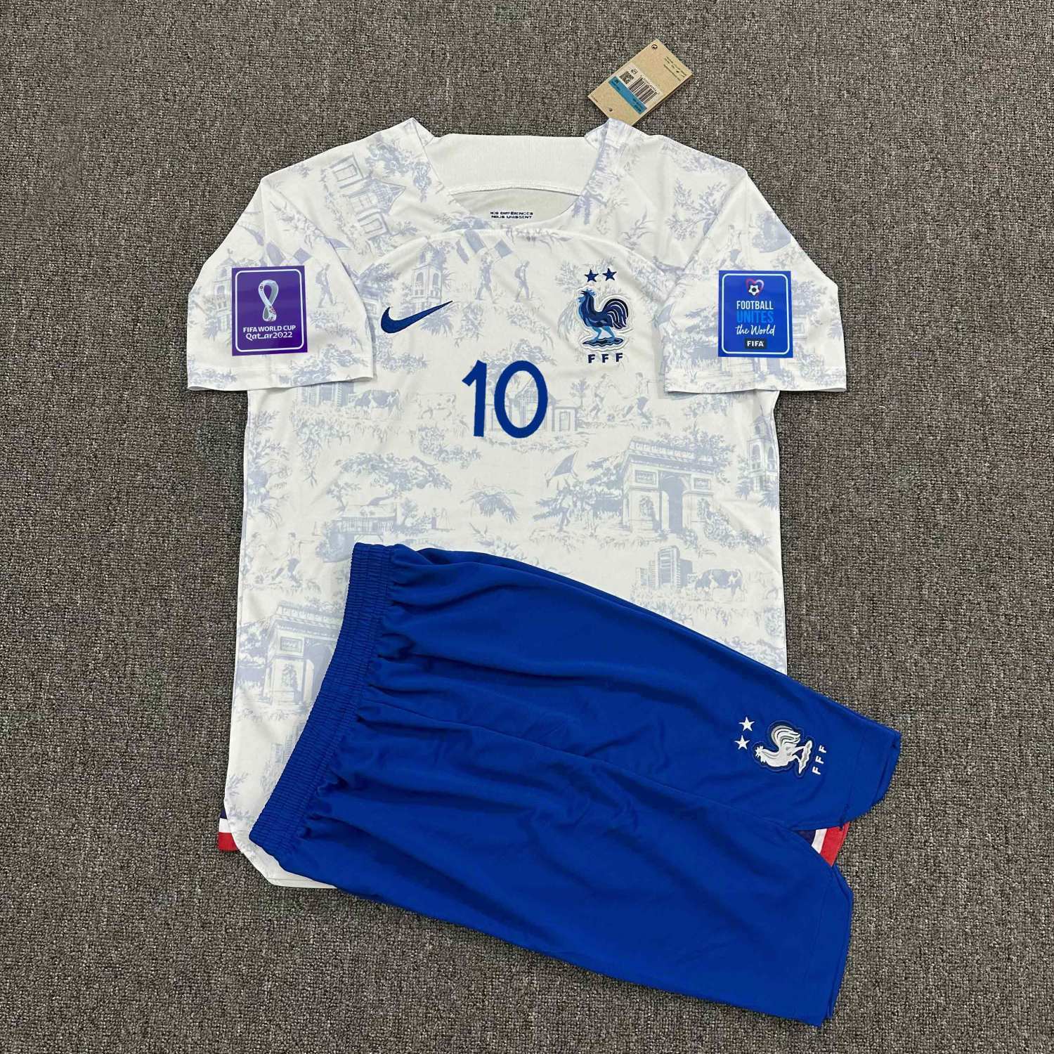 French football jersey 2022 World Cup 10th jersey home and away football uniform set for men and women adults' custom order