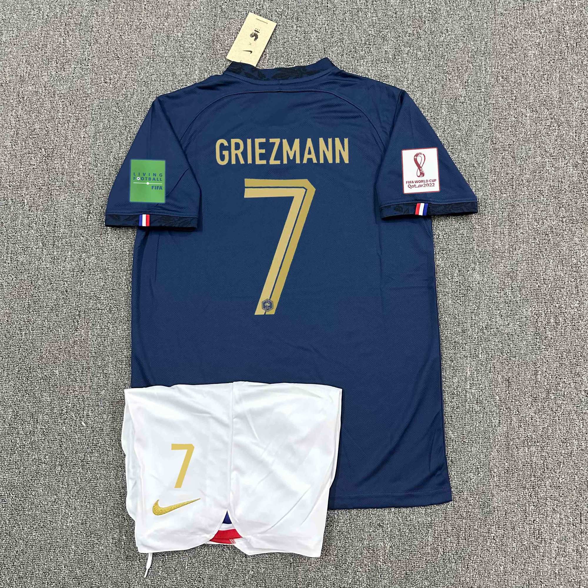 French football jersey 2022 World Cup 10th jersey home and away football uniform set for men and women adults' custom order