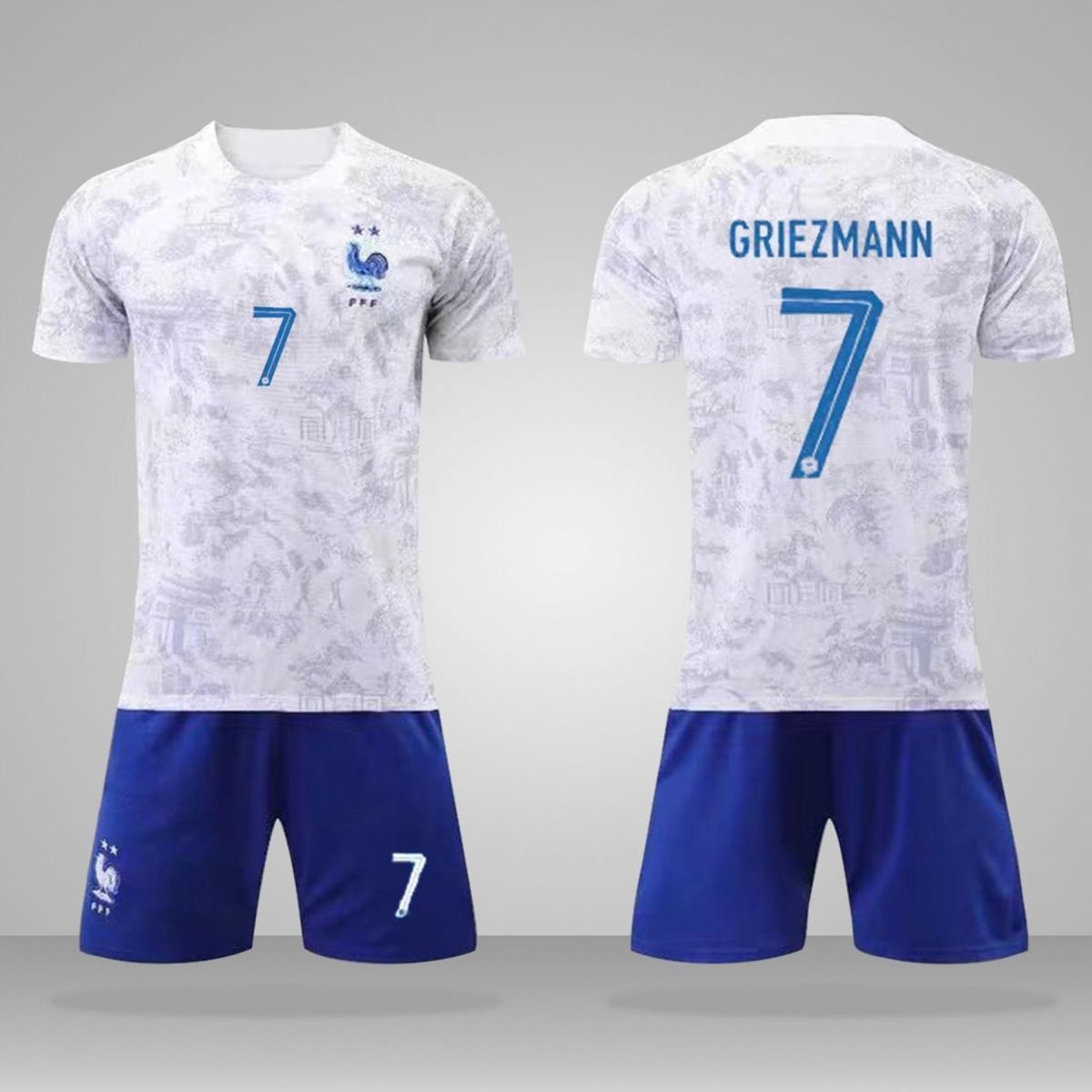 The jersey numbers of the French team players: 10 and 19. These are the official match and away jersey numbers for the European Cup