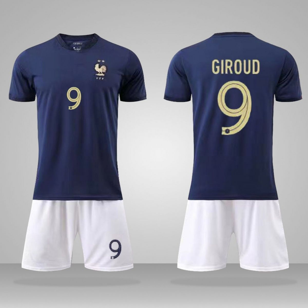 The jersey numbers of the French team players: 10 and 19. These are the official match and away jersey numbers for the European Cup