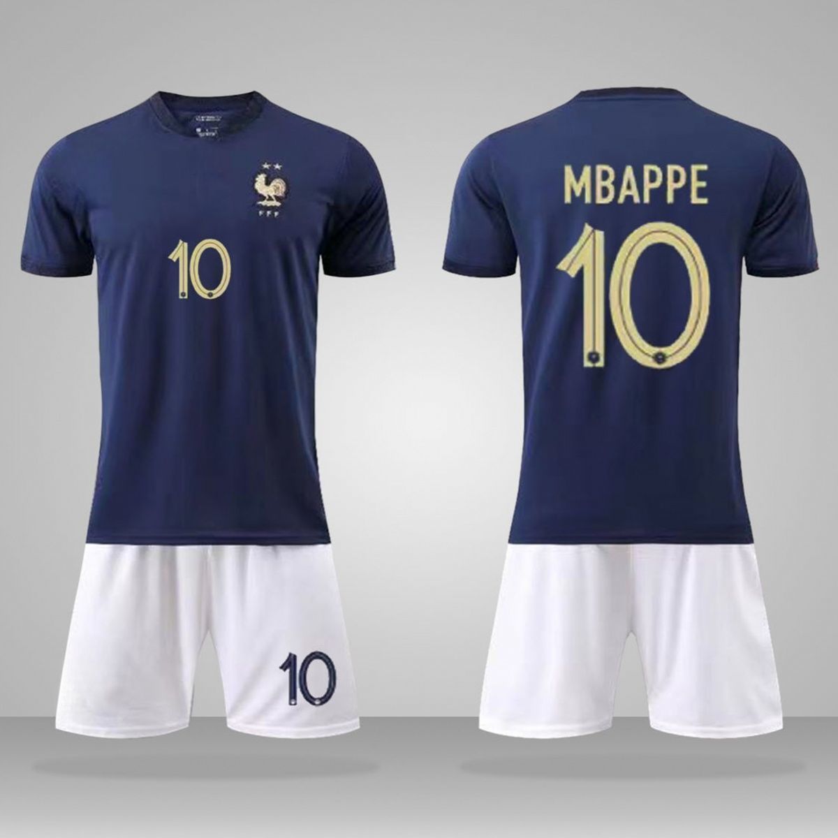 The jersey numbers of the French team players: 10 and 19. These are the official match and away jersey numbers for the European Cup