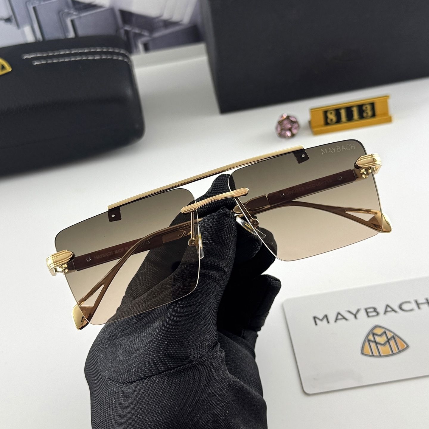 2026 new model frameless high-quality sunglasses for men and women, trendy and fashionable square-shaped high-end men's sunglasses