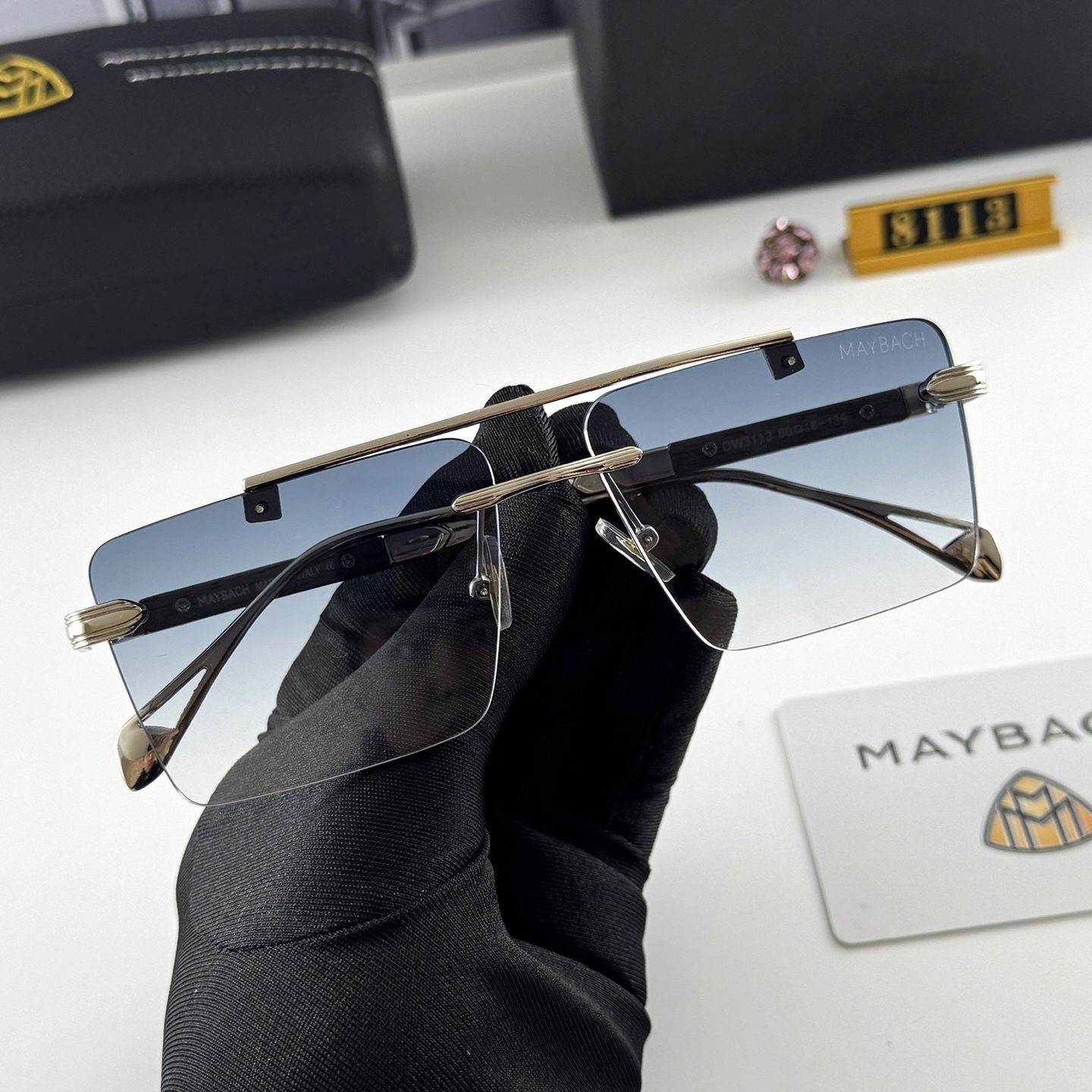 2026 new model frameless high-quality sunglasses for men and women, trendy and fashionable square-shaped high-end men's sunglasses