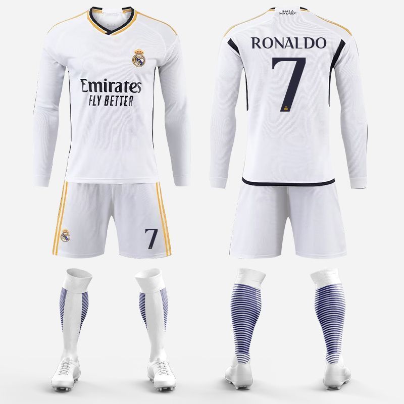 UEFA Champions League Real Madrid jersey, Cristiano Ronaldo's 7-number jersey football outfit set, custom-made for men and women, children's football training outfit