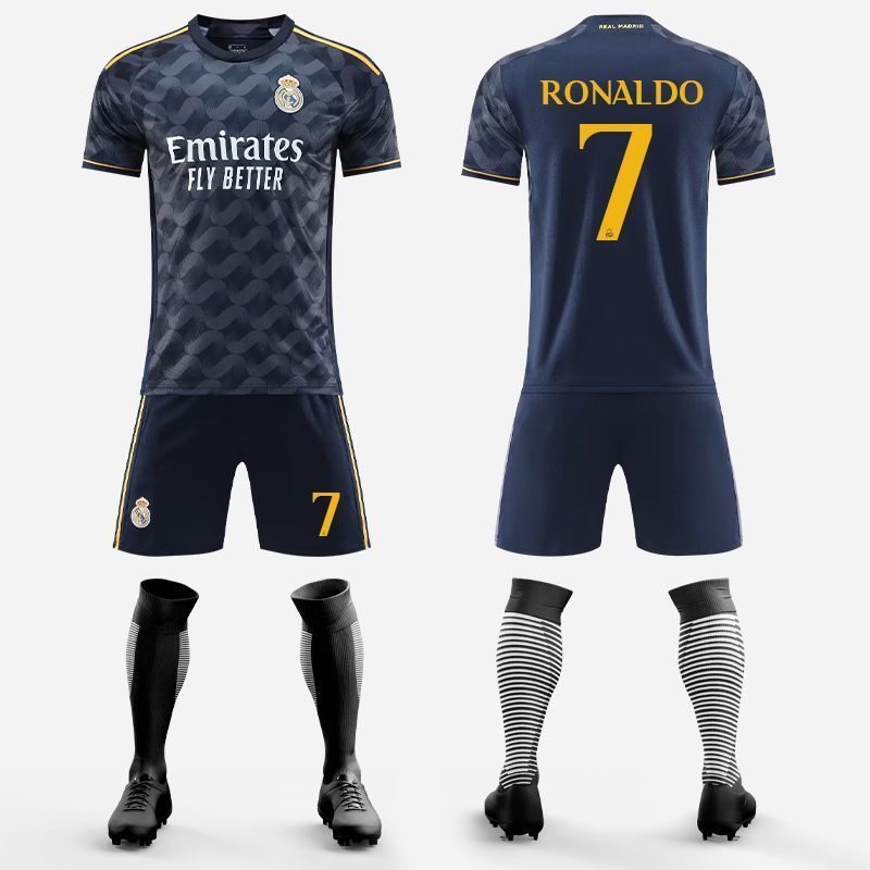UEFA Champions League Real Madrid jersey, Cristiano Ronaldo's 7-number jersey football outfit set, custom-made for men and women, children's football training outfit