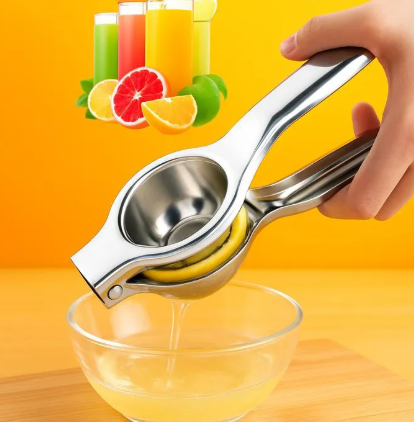 Premium Stainless Steel Lemon Squeezer – Manual Citrus Juicer Extract every drop of juice effortlessly with this heavy-duty stainless steel lemon squeezer. Designed for maximum juice extraction